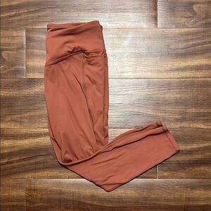 Fabletics Rust Orange Cross Over 7/8 Leggings